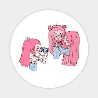 pink girls Magnet